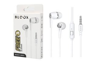 Manos Libres Stereo BLOOX Free3 3 5mm Blanco Intrauditivo Universal